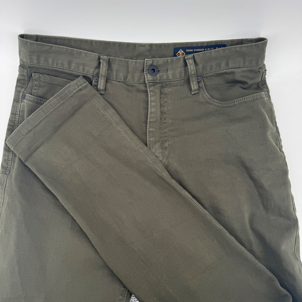 Roark HWY 133 Standard Slim Fit Pants Mens 32x32 Olive Green Stretch Chino Denim